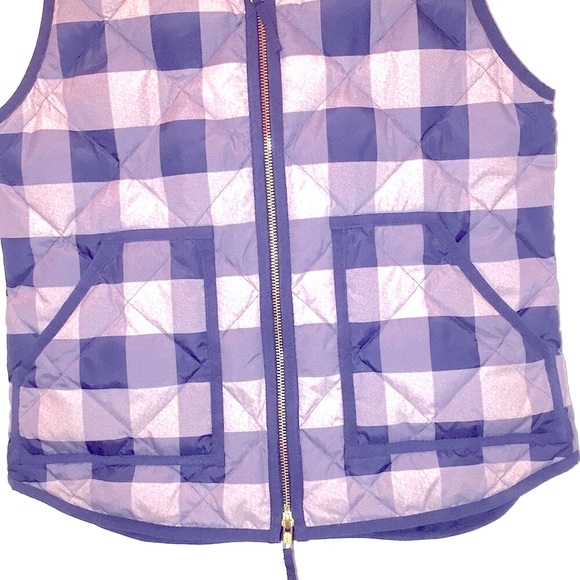 J. Crew Women’s Checkered Down Filled Vest Sz S - Picture 4 of 5